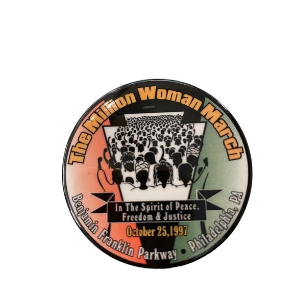 The Million Woman March October 25 1997 Philadelphia Pinback Button Benjamin Fra - Picture 3 of 14
